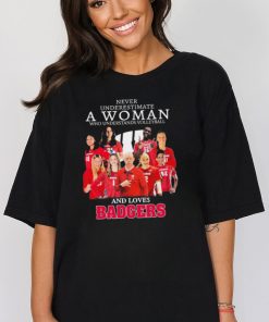Never Underestimate A Woman Who Understand Volleyball And Loves Wisconsin Badgers 2023 Shirt