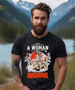 Never Underestimate A Woman Who Understands Football And Loves Cleveland Browns Signatures shirt