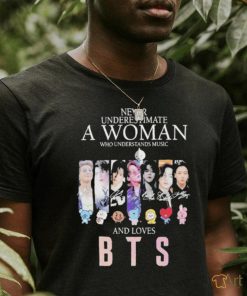 Never Underestimate a Woman who understands Music and loves BTS 2023 Signatures shirt