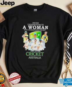 Never underestimate a woman who understands cricket and loves Cricket Australia shirt