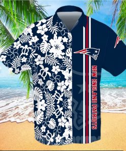 New England Patriots All Over Print Flowery Short Sleeve Dress Shirt Hawaiian Summer Aloha Beach Shirt