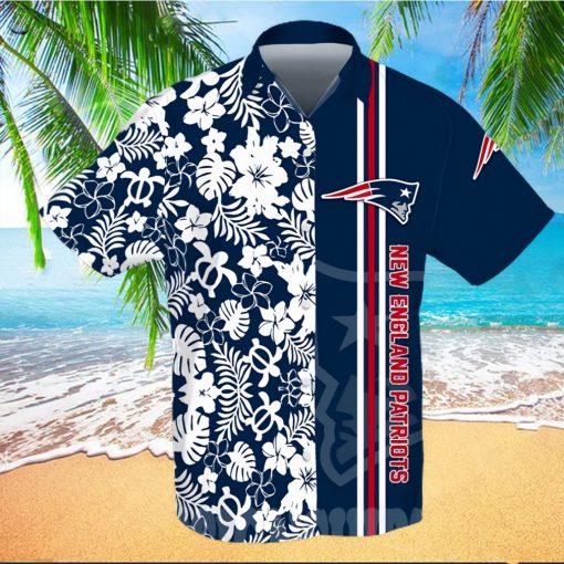 New England Patriots All Over Print Flowery Short Sleeve Dress Shirt Hawaiian Summer Aloha Beach Shirt