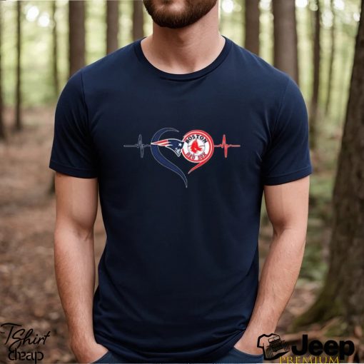 New England Patriots And Boston Red Sox heartbeat 2023 shirt