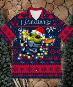 New England Patriots Baby Yoda Star Wars Sports Football Christmas Pattern 3D Hawaiian Shirt