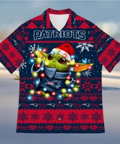 New England Patriots Baby Yoda Star Wars Sports Football Ugly Christmas Sweater Pattern 3D Hawaiian Shirt Christmas Gift