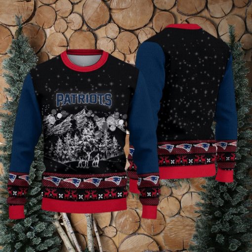 New England Patriots Christmas Mountain Knitted Sweater Gift For Men And Women