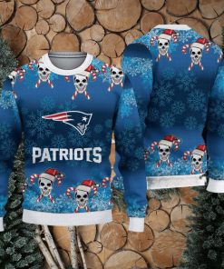 New England Patriots Christmas Skull 3D Bauble Knitted Sweater For Winter