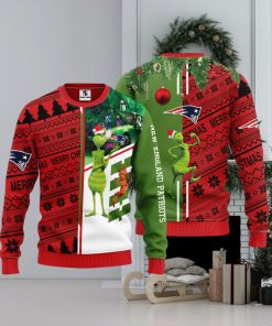 New England Patriots Grinch & Scooby Doo Christmas Ugly Sweater 1