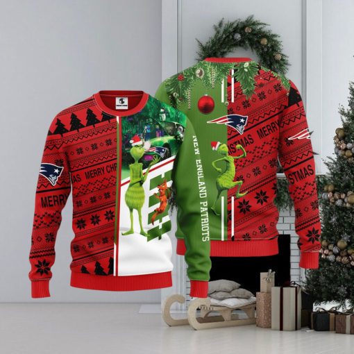 New England Patriots Grinch & Scooby Doo Christmas Ugly Sweater 1