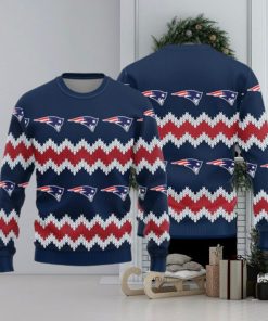 New England Patriots Logo Knitted Pattern Ugly Christmas Sweater