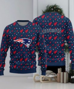 New England Patriots Logo Knitted Pine Tree Patterns Pattern Ugly Christmas Sweater