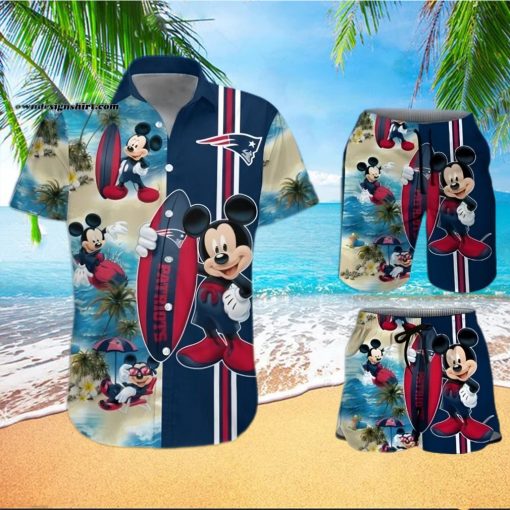 New England Patriots Mickey Mouse All Over Print Hawaiian Set