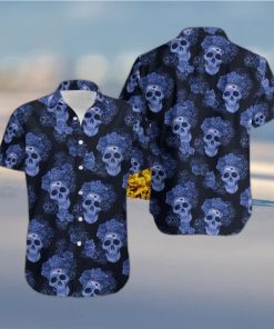 New England Patriots Mystery Skull And Flower Funny Hawaiian Shirt Gift For Halloween