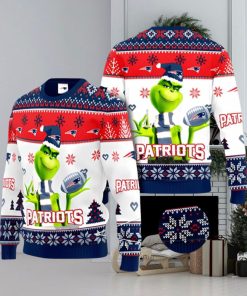 New England Patriots NFL Grinch Ugly Christmas Sweater Xmas 3D Printed Christmas Sweater Gift