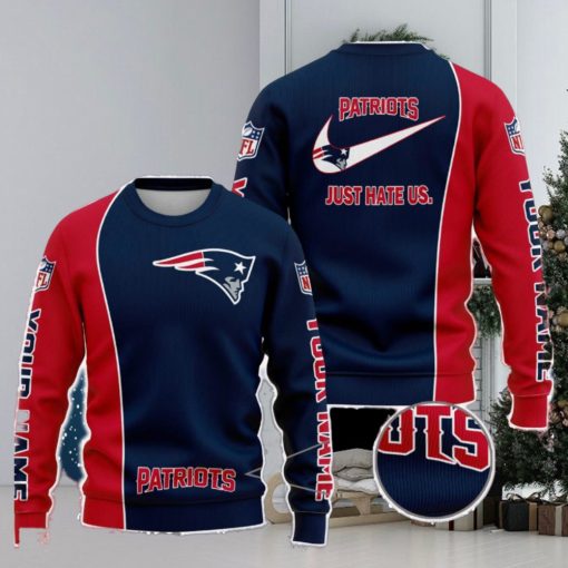 New England Patriots NFL Just Hate Us Personalized For Fans Sweater New