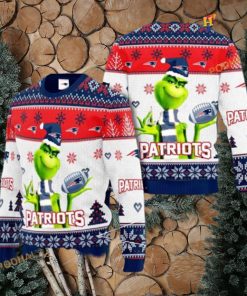 New England Patriots NFL Knit Grinch 3D Naughty Christmas Sweater