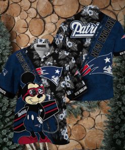 New England Patriots NFL Summer Hawaii Shirt Mickey And Floral Pattern For Sports Fans