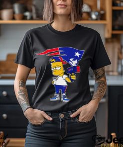 New England Patriots NFL X Bart Simpson cartoon shirt