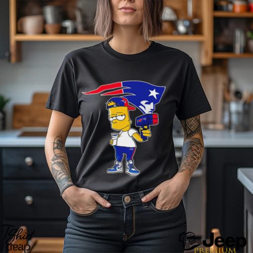 New England Patriots NFL X Bart Simpson cartoon shirt