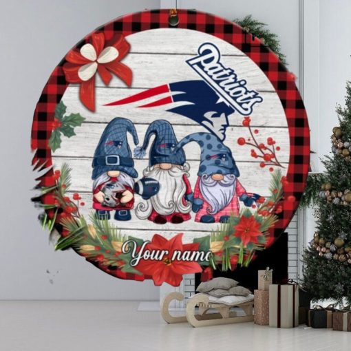 New England Patriots Nfl Cute Gnome Christmas Ornament Custom Name