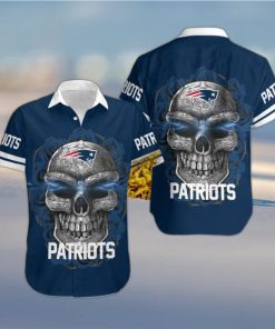 New England Patriots Skull Carved Hawaiian Shirt Men Women Gift For Halloween