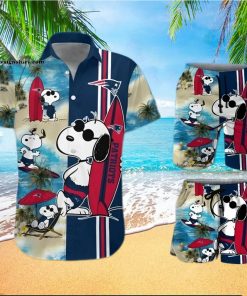 New England Patriots Snoopy All Over Print Hawaiian Shirt And Beach Shorts