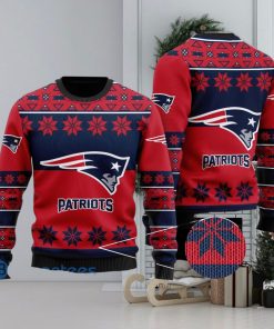 New England Patriots Snowflakes Pattern Ugly Christmas Sweater Christmas Gift