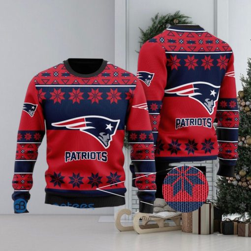 New England Patriots Snowflakes Pattern Ugly Christmas Sweater Christmas Gift