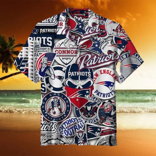 New England Patriots Striped Men’s Hawaiian Shirt