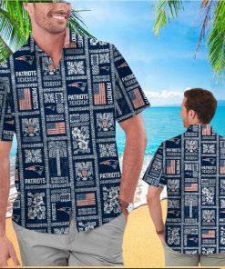 New England Patriots Summer Commemorative Short Sleeve Button Up Tropical Hawaiian Shirt