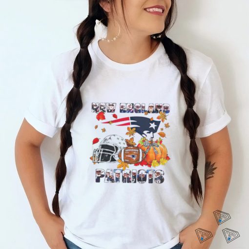 New England Patriots fall helmet pumpkin shirt