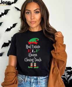 New Funny Real Estate Elf Always Closing Deals Christmas T Shirts