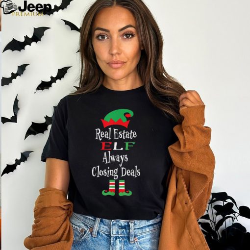 New Funny Real Estate Elf Always Closing Deals Christmas T Shirts