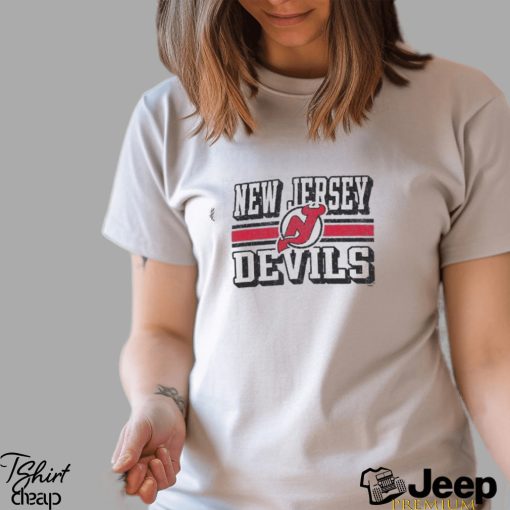 New Jersey Devils Champion Tri Blend Dual Stripe Long Sleeve T Shirt