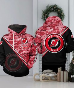 New Jersey Devils NHL Camo Team 3D Printed Hoodie