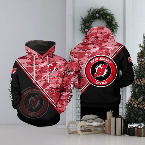 New Jersey Devils NHL Camo Team 3D Printed Hoodie