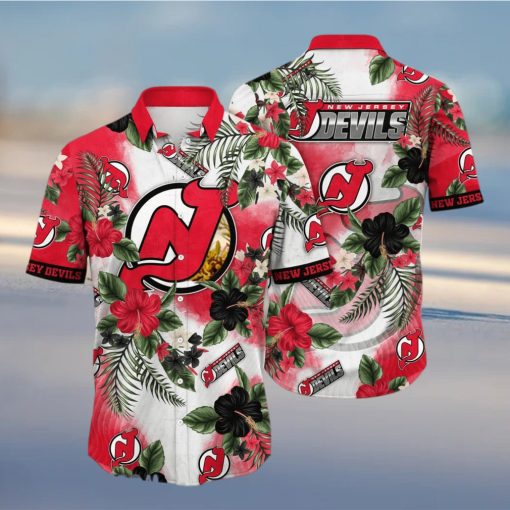 New Jersey Devils NHL Flower Hawaiian Shirt For Men Women Style Gift For Fans hawaiian shirt