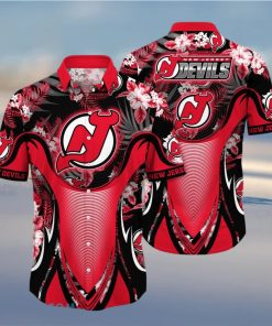 New Jersey Devils NHL Flower Hawaiian Shirt