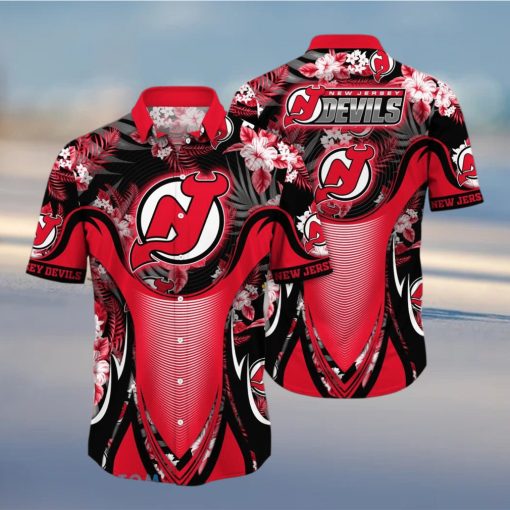 New Jersey Devils NHL Flower Hawaiian Shirt