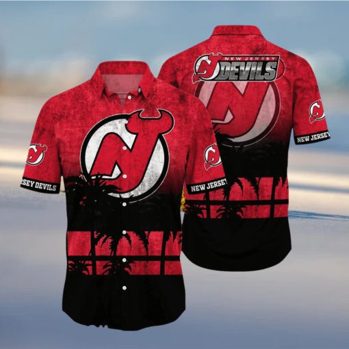 New Jersey Devils NHL Logo Coconut Tropical Hawaiian Shirt Beach Gift For Fans