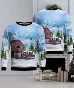 New Milford Connecticut Water Witch Hose Company No 2 Christmas Ugly Sweater 3D