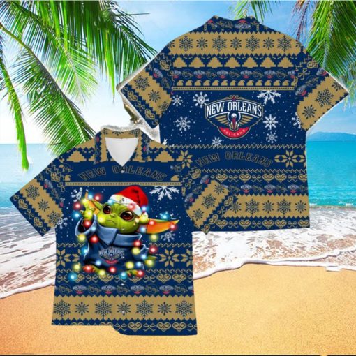 New Orlean Pelicans Baby Yoda Star Wars Funny Hawaiian Shirt New For Fans Gift Christmas Holidays