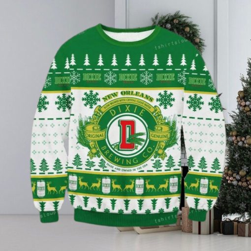 New Orleans Brewery Dixie Beer Logo Christmas Ugly Sweater Party