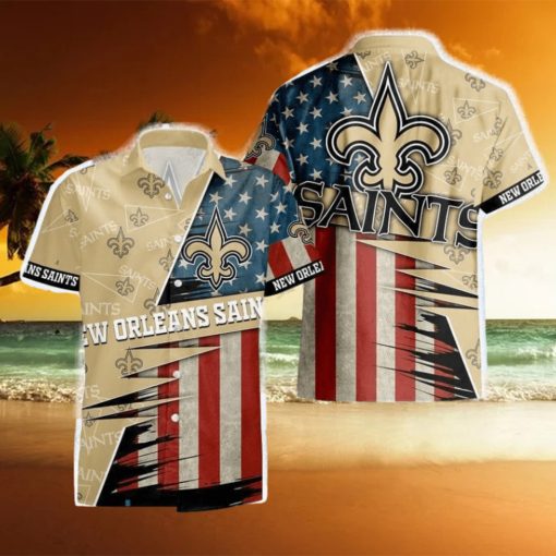 New Orleans Saints American 3D All Over Print Flag Hawaiian Shirt For Men And Women Gift Beach Holiday