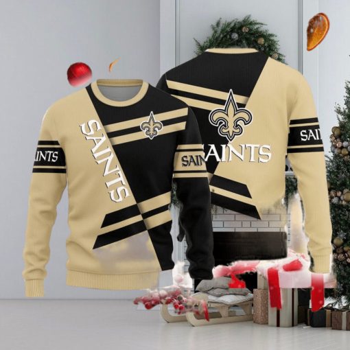 New Orleans Saints Basic Pattern Knitted Ugly Christmas Sweater AOP Gift For Men And Women