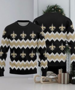 New Orleans Saints Christmas Pattern Ugly Christmas Sweater Cocoa AOP Gift For Fans