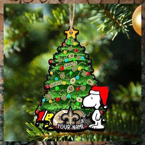 New Orleans Saints Custom Snoopy Peanuts Christmas Ornament Xmas Tree Decorations