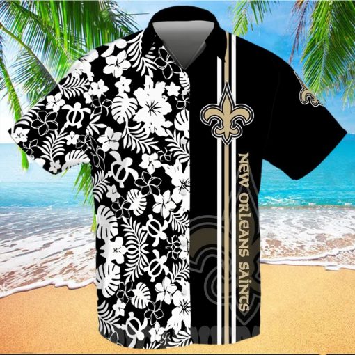 New Orleans Saints Football Team All Over Print Hawaiian Shirt – Black