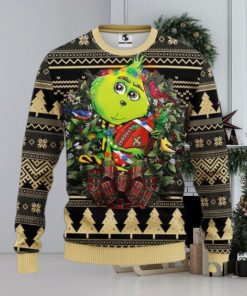 New Orleans Saints Grinch Hug Ugly Christmas Sweater