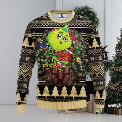 New Orleans Saints Grinch Hug Ugly Christmas Sweater